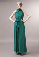 Sleeveless Chiffon Maxi Satin Long Silk Dress