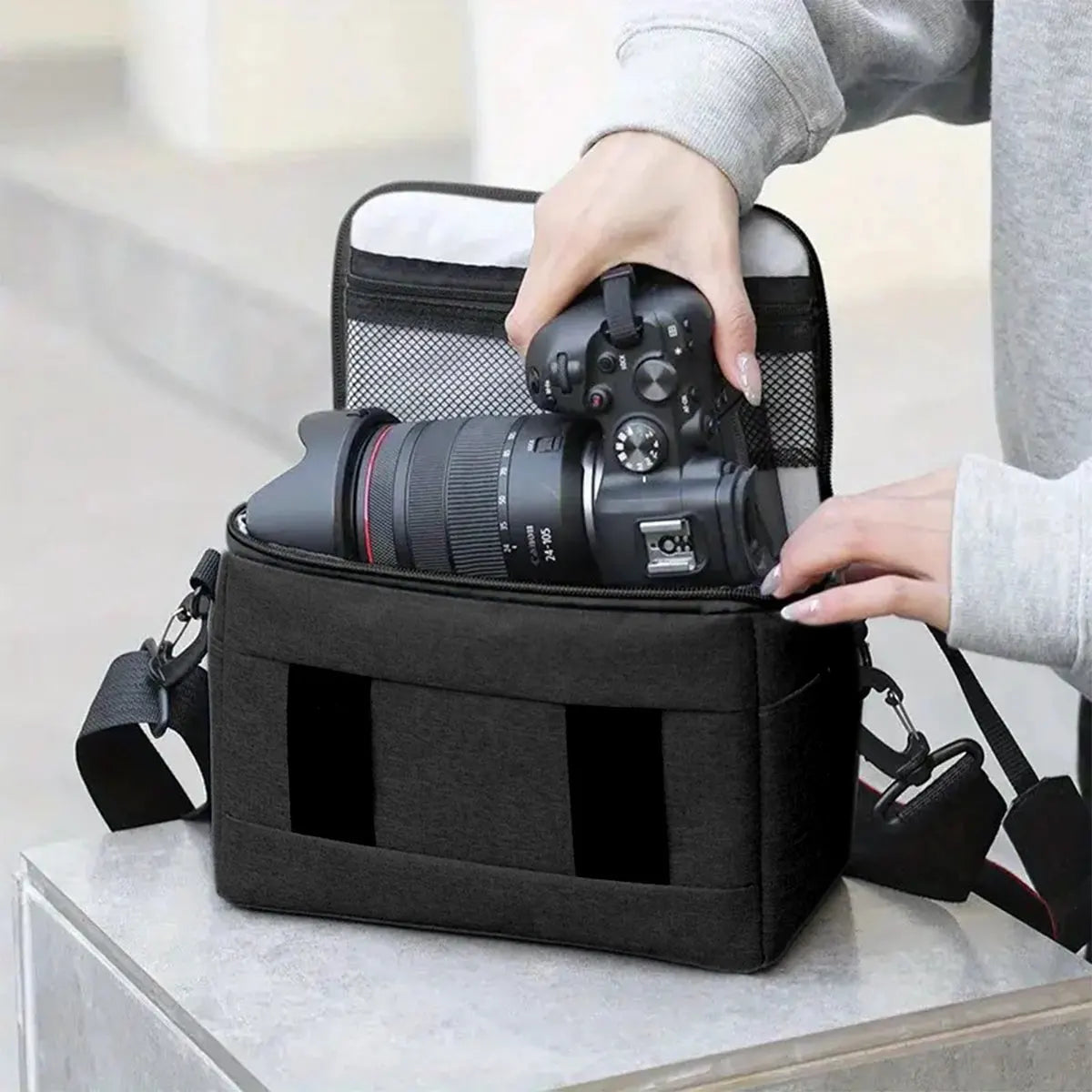 1PC Black Nylon DSLR Camera Bag