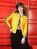 Yellow Winter coat for women short jackets for women Women's Long Sleeve coat Woman clothing Women's top