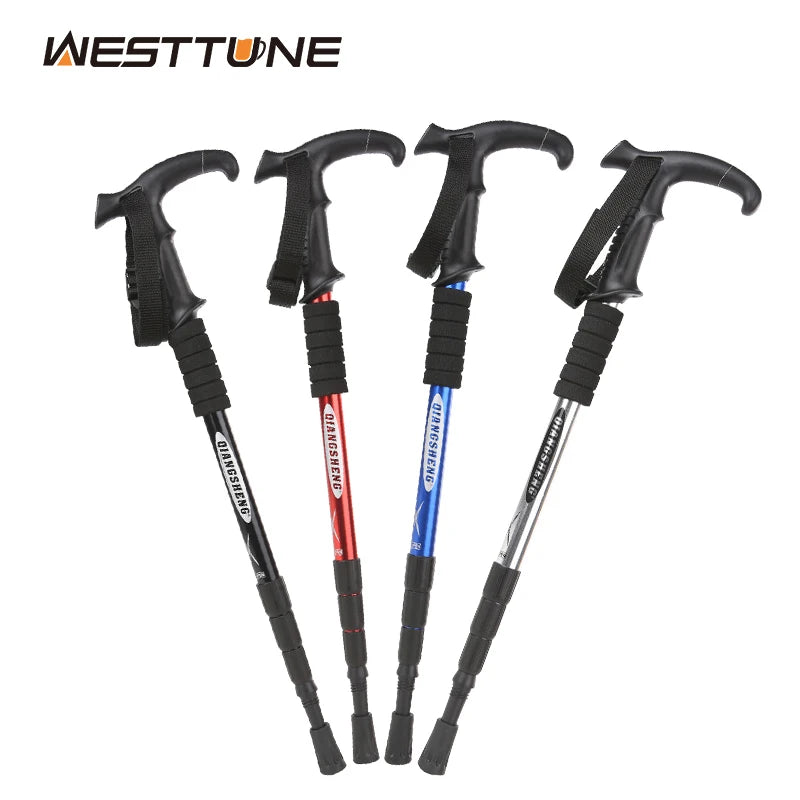 Outdoor Folding Portable Walking Hiking Telescopic Stick