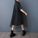 Stripe Print Mid Length Buttoned Midi Dress