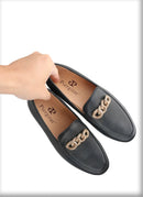 New Style Men's Loafers with Rhinestone Buckles for Weddings and Parties Handmade Genuine Leather Smoking Shoes