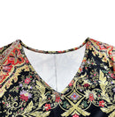 Women's Summer Floral Maxi Dress, V - Neck Short Sleeve, Ideal Vacation Outfits Women, Flowy Dress Summer