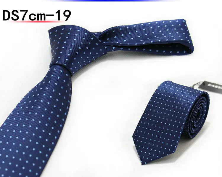 New 7CM Mens Ties Striped Necktie Formal Classic Business Neck Ties Jacquard Woven Necktie For Men Groom Wedding Party Neckwear