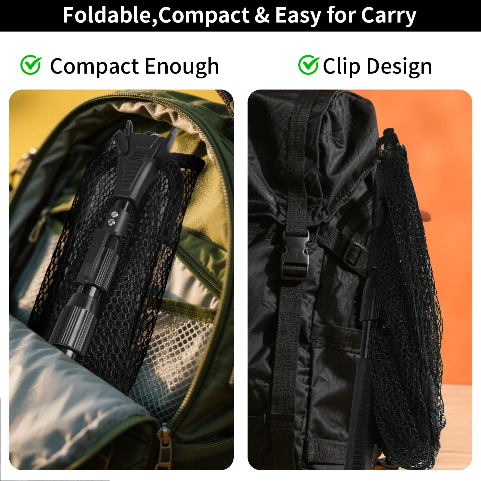 Telescopic Landing Net Folding Fishing Pole