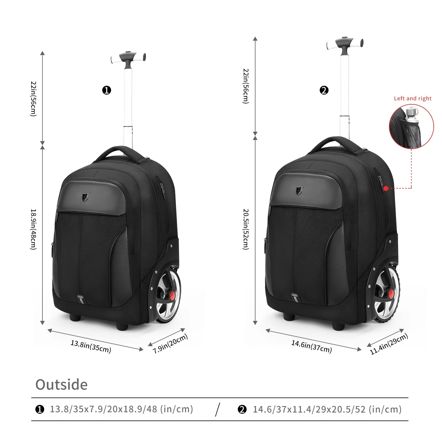 20 inch Rolling Backpack
