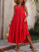 Long Loose Ruffle Dress