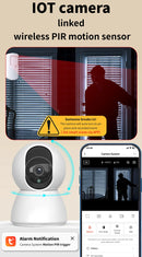 Tuya Smart Life 2MP 2.4G/5G+BLE WIFI IoT Alarm Surveillance Home Security Burglar FHD CCTV Camera System SOS Contact PIR Sensor