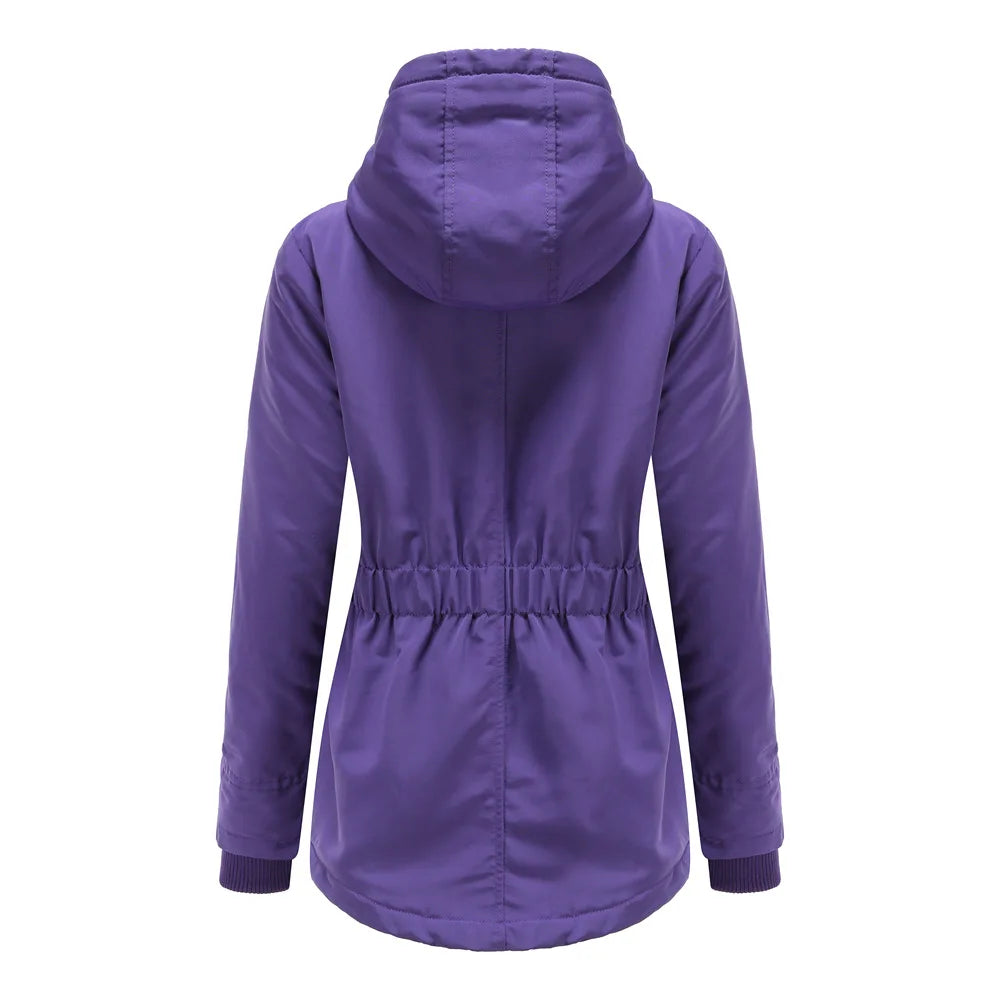 Women's Warm Hooded Parkas, Thick Plush Coats, Female Mid-Long Cotton Jacket, Winter Outwear, Big Size, S-5XL