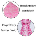 Peach Pink Wedding Ties For Men Exquisite Paisley Silk Pocket Square Cufflink Sets Fashion Woven Suit Necktie Groom Barry.Wang