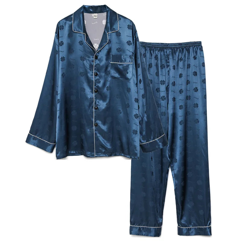 Men Ice Silk Pajamas Suit