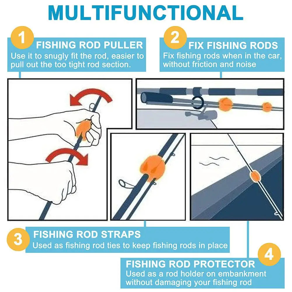 6pcs Silicone Fishing Rod Holder Ball