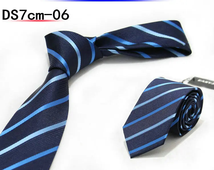 New 7CM Mens Ties Striped Necktie Formal Classic Business Neck Ties Jacquard Woven Necktie For Men Groom Wedding Party Neckwear