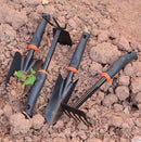 Black Rubber Handle Five Tooth Rake