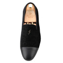 Piergitar 2022 New Summer Style Mulberry Silk Velvet Stitching Leather Slip-On Men's Loafers With Lightning Buckle For Wedding
