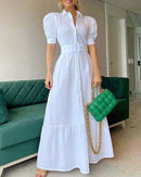Women's Stripe Print High Waist Dress