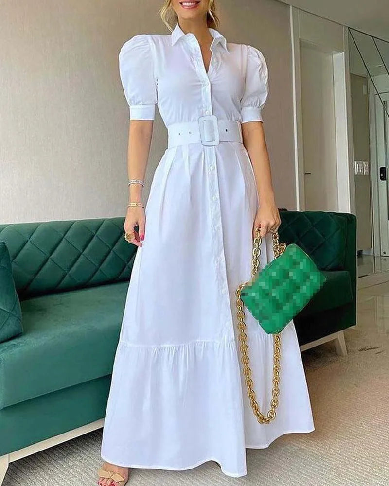 Women's Stripe Print High Waist Dress