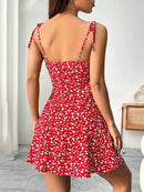 Women's Summer Floral Spaghetti Strap Short Dress