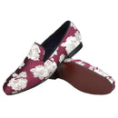 Piergitar 2022 New Arrival Purple Jacquard Fabric With White Fowers Handmade Men Loafers Party And Prom Male Flats Plus Size