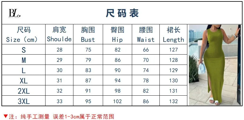 Sleeveless Bodycon Maxi Streetwear Dress for women