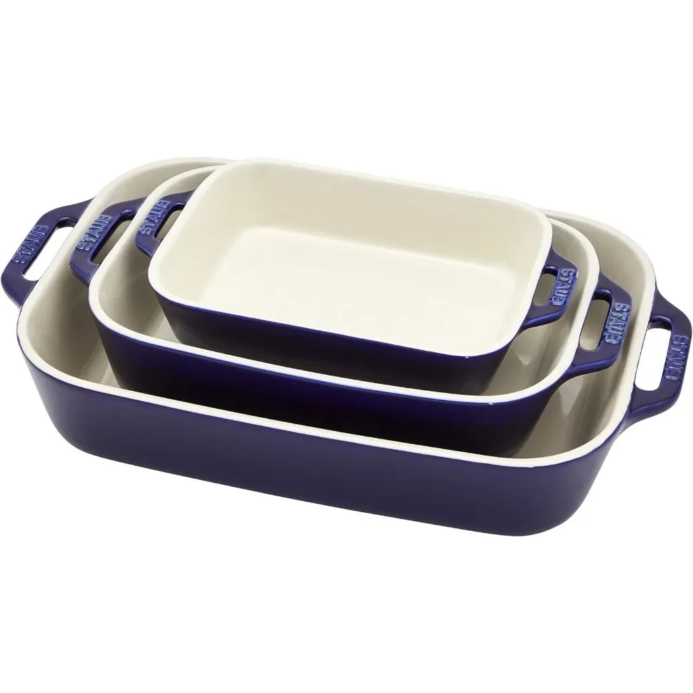Baking Molds Dark Blue 3pc Baking Dish Set