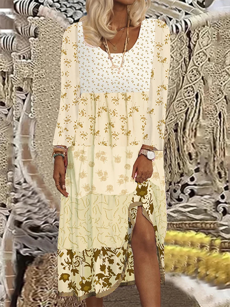 Chic plus Size Floral Tank Dress Colorful Bohemian Print Casual Summer Wear for Curvy Women