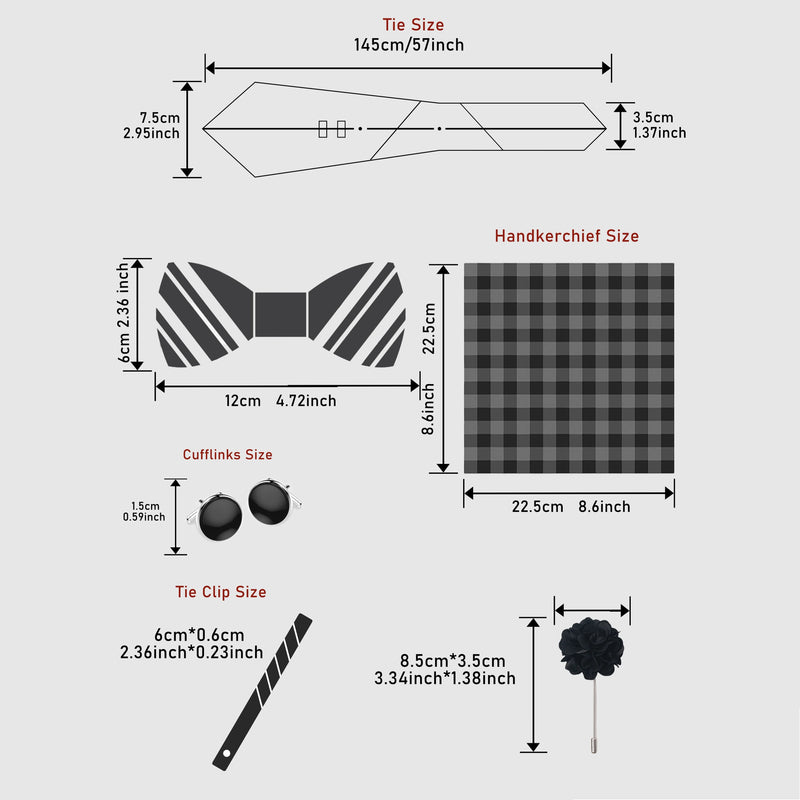 High Quality Holiday Gift Box 7.5 cm Blue Floral Tie Hanky Pocket Squares Cufflink Clip Set Necktie For Man Birthday Present