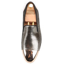 New Arrival Men's Red Sole Luxury Chain Style Slip-On Loafers Multicolored Gold Silk Weave Shoes Plus Size