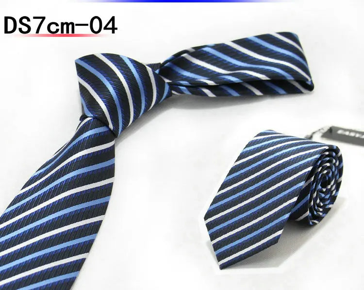 New 7CM Mens Ties Striped Necktie Formal Classic Business Neck Ties Jacquard Woven Necktie For Men Groom Wedding Party Neckwear