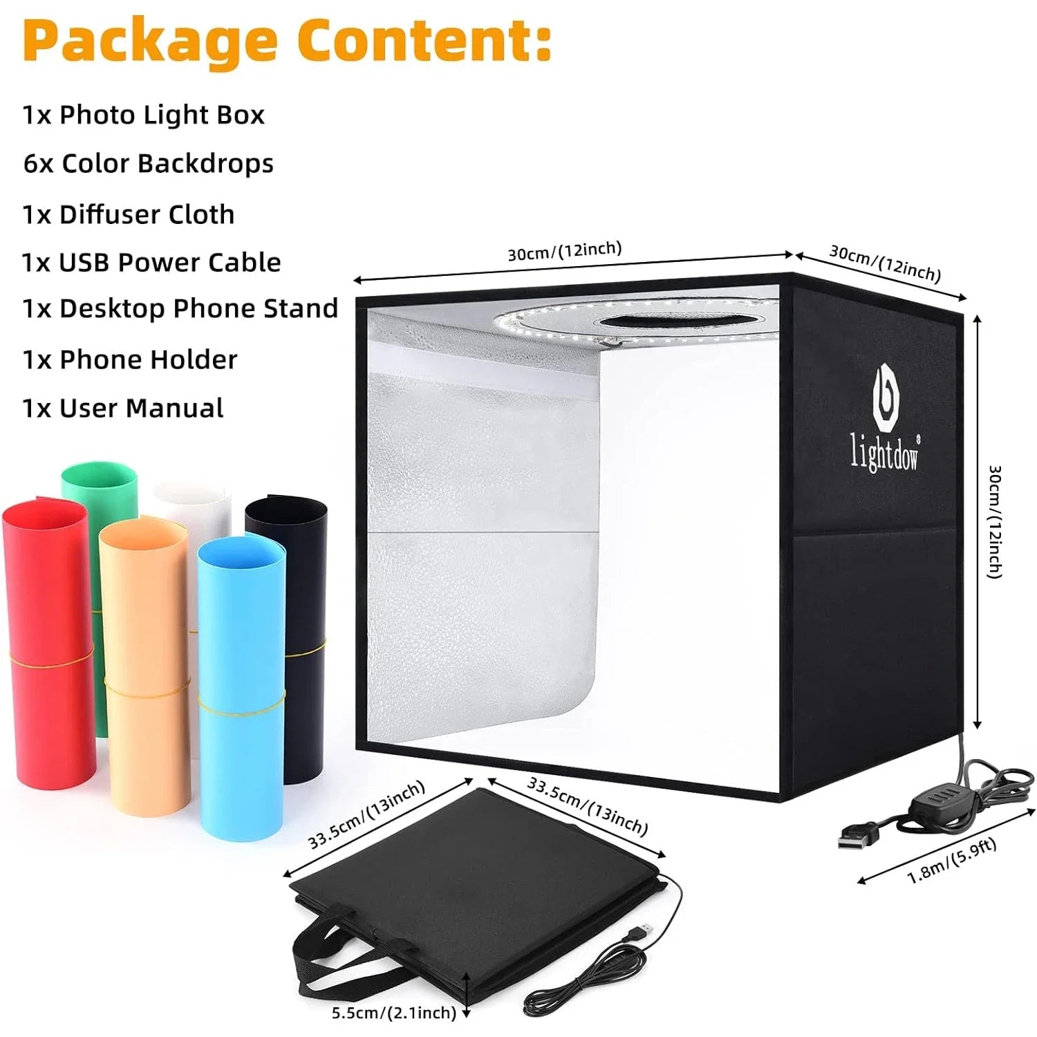 Lightdow Photo Studio Light Box Kit