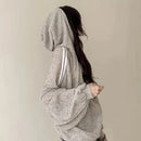 Women Thin Linen Jacket Fashion Ladies Outerwear White Sunscreen Clothing Retro  Loose Long Sleeve Female Knitted Cardigan 2025