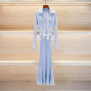 traf 2025 woman summer dress knitted ruffles corset elegant long skirt y2k New fashion high quality ruffle sleeves party dress