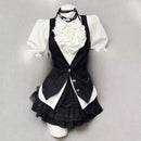 Y2k Aesthetic Lolita Style Bow Dress Shorts Set Japanese Women Gothic Lace Flare Sleeve Button Shirt Dress Punk Party Mini Dress