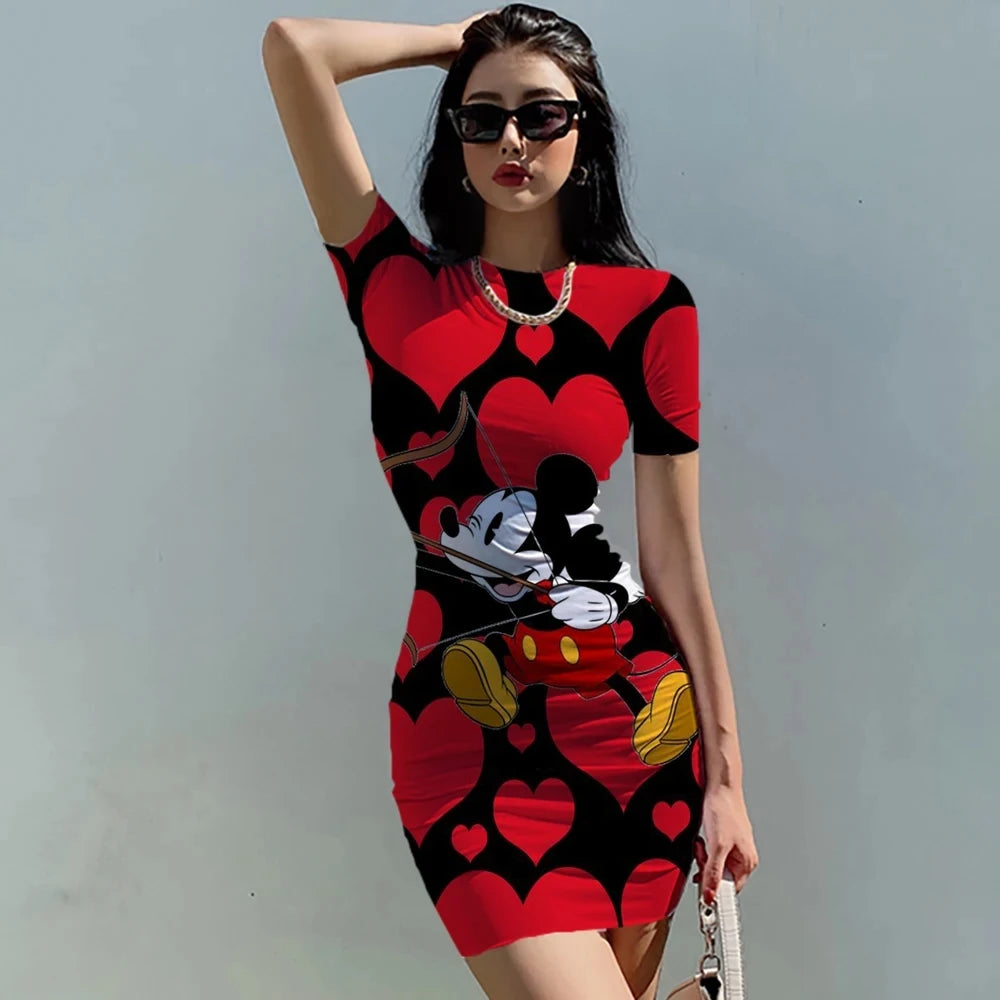 Disney Cartoon Print Minnie Mouse Dress
