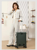 Aluminum Suitcase Front Opening Rolling Luggage