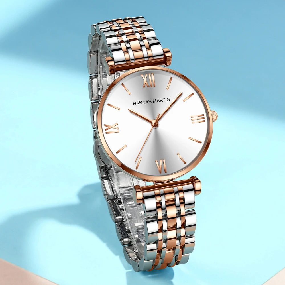 Luxury Fashion Rose Gold Stainless Steel Watch