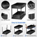 BathroomUnder Sink Sliding Drawers Shelves Black Cabinet Rack