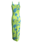 Gradient Printed Long Dress Summer New Women's Fashionable Printed Sexy Sleeveless Suspender Slim Fit Hip Hugging Long Dress