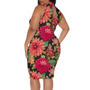 Plus Size Bohemian Paisley Halter Neck Maxi Dress Beach Casual Holiday Party Sundress