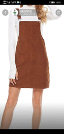 New Women's Suspender Skirt Corduroy Spring and Autumn Fashion Pocket Strap Adjustable Casual Strap Short Dress