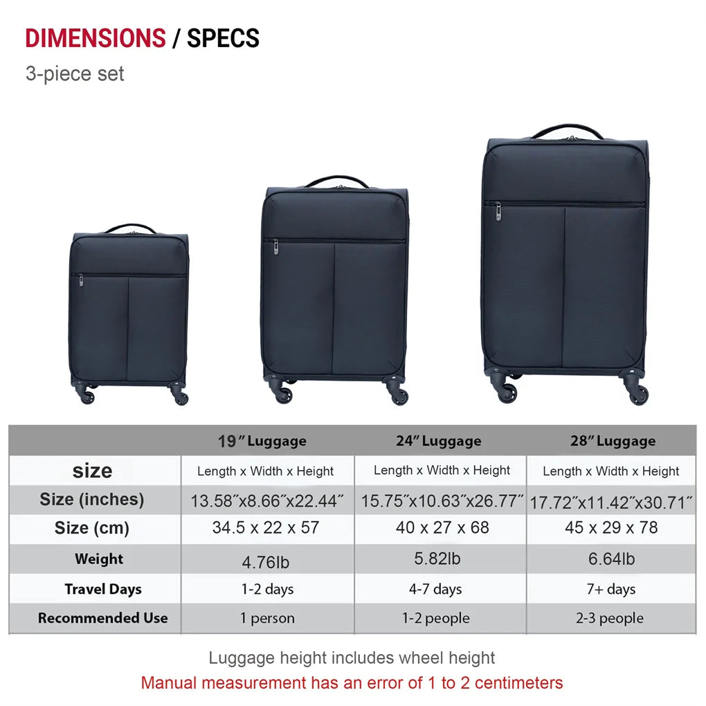 3PCS/SET Oxford Cloth Suitcase
