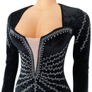 Deep V- Neck Velvet Dress