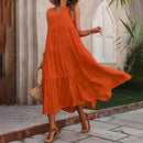 Long Loose Ruffle Dress