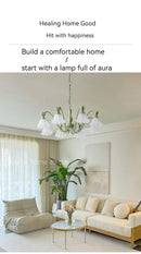 Green Pastoral Style Flower Pendel Chandelier