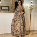 Digital Printed Single Breasted Long Dress Spring Autumn Women New Fashionable Women's Casual Long Sleeved Shirt Collar Dress