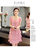 Women Ruffle Short Sleeve Dress