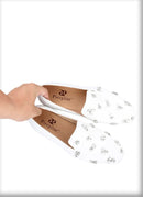 The same design red outsole moccasins with a smooth black crepe satin men's loafer.
