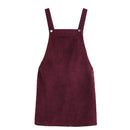 New Women's Suspender Skirt Corduroy Spring and Autumn Fashion Pocket Strap Adjustable Casual Strap Short Dress