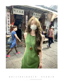 Ramie Linen Slip Dress 2025 Summer Women Sleeveless Maxi Dress Organic Minimalist Aesthetic Waist Defined Sustainable ResortWear