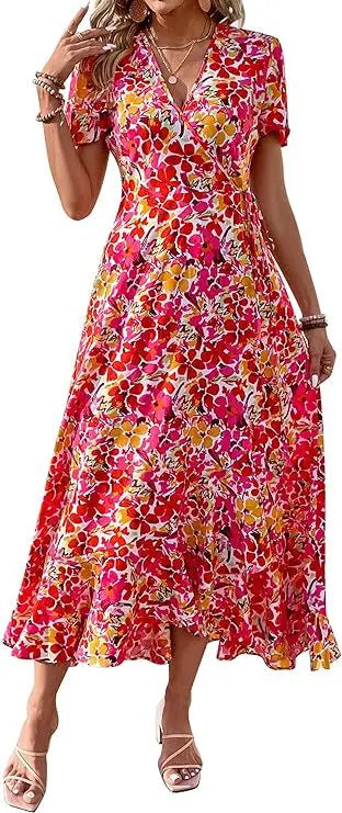 pink yellow flowers / XL